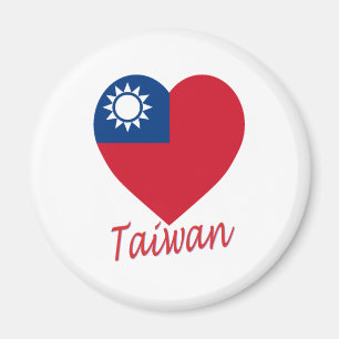 Taiwan (Republic of China) flaggahjärta Magnet