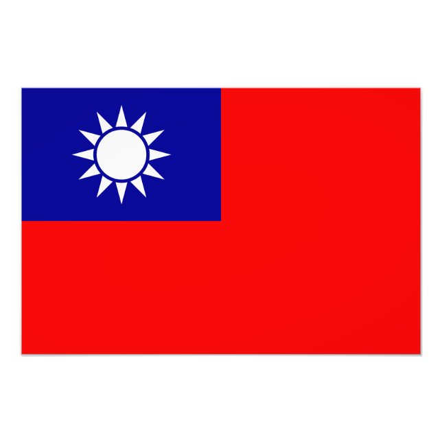 Taiwan/Republiken China Flagga Fototryck (Framsidan)