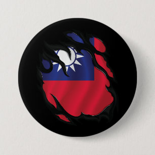 Taiwan Rippad Flagga Knapp