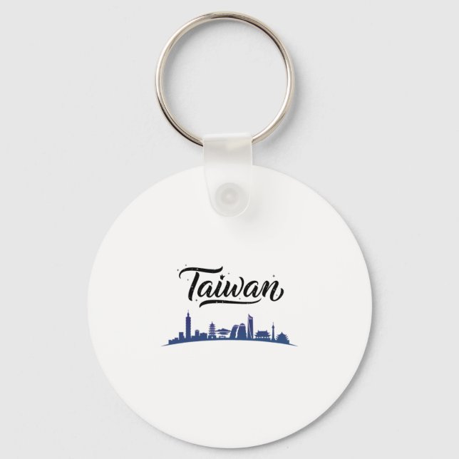 Taiwan Siluett Resa Semester Kläder  Nyckelring (Framsida)