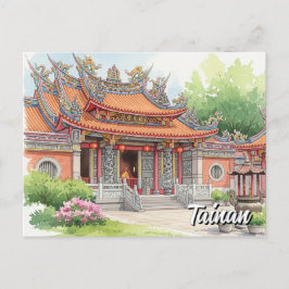 Taiwan Tainan Temple Travel Vykort