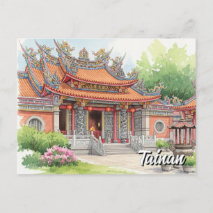 Taiwan Tainan Temple Travel Vykort