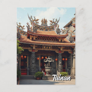 Taiwan Tainan Temple Travel Vykort