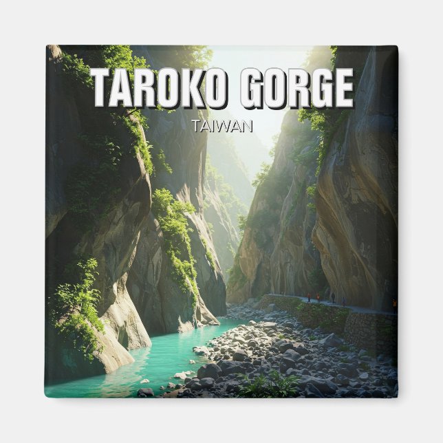 Taiwan Taroko Gorge Travel Magnet (Framsidan)
