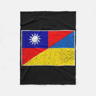 Taiwan Ukraina Flagga Taiwanesiska Ukrainska Stöd Fleecefilt