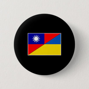 Taiwan Ukraina Flagga Taiwanesiska Ukrainska Stöd Knapp