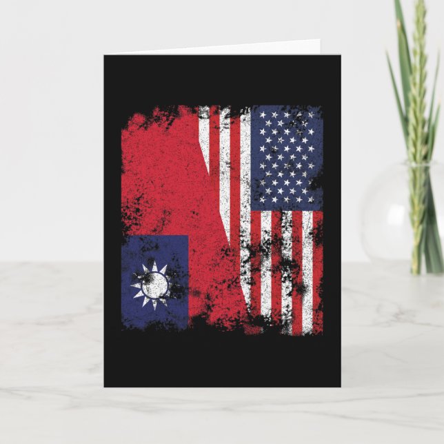 Taiwan USA flagga - halva Amerika Kort (Framsida)