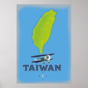 Taiwan Vintage Karta Poster