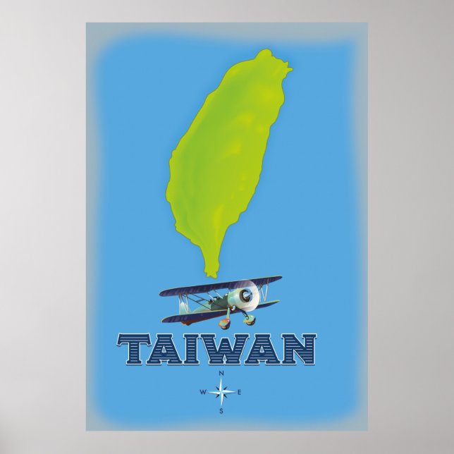 Taiwan Vintage Karta Poster (Framsidan)