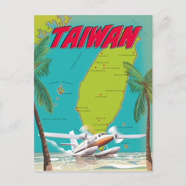Taiwan Vintage Karta Vykort (Framsida)