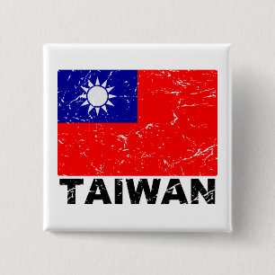 Taiwan vintageflagga knapp