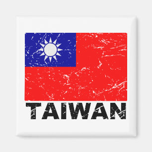 Taiwan vintageflagga magnet