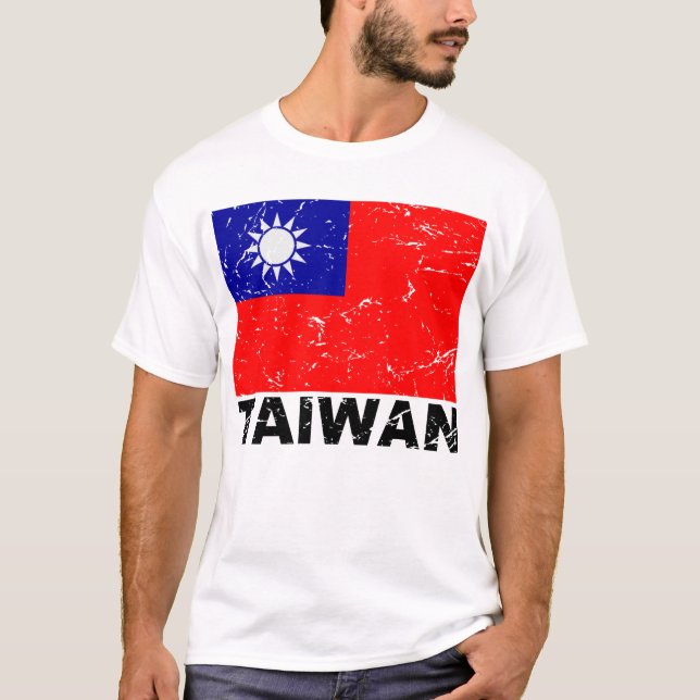 Taiwan vintageflagga tee shirt (Framsida)