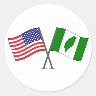 Taiwanesisk amerikansk fästcker 2 runt klistermärke