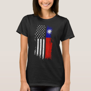 Taiwanesisk amerikansk Flagga - Pridet Taiwan USA T Shirt