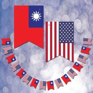 Taiwanesisk amerikansk Flaggor, Party Taiwan/USA Vimplar