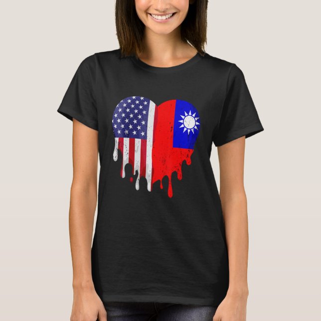 Taiwanesisk amerikansk patriot Grown Land Smälter  T Shirt (Framsida)