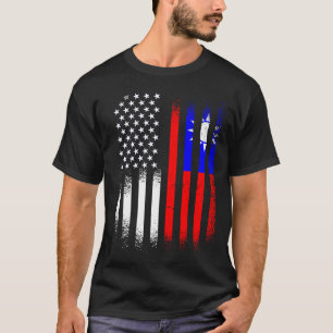 Taiwanesisk amerikansk patriot Grown Land USA flag T Shirt
