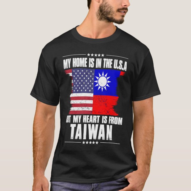 Taiwanesisk amerikansk patriot Grown Proud Home He T Shirt (Framsida)