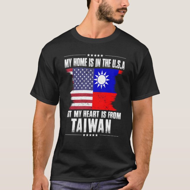 Taiwanesisk amerikansk patriot Grown Proud Home He T Shirt (Framsida)