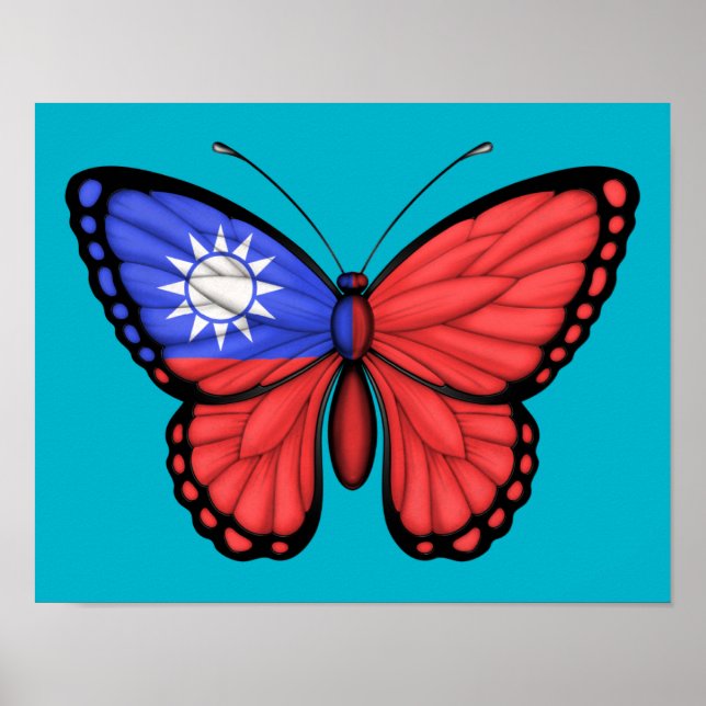 Taiwanesisk Butterfly Flagga Poster (Framsidan)