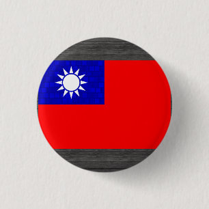 Taiwanesisk flagga för modernt mönster knapp