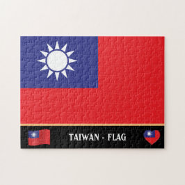 Taiwanesisk Flagga och taiwanesisk land / Taiwan Pussel
