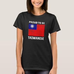 Taiwanesisk Flagga Proud Heart Kärlek Vintage T Shirt