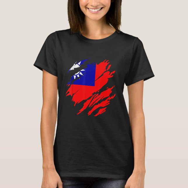 Taiwanesisk Flagga Taiwan T Shirt (Framsida)
