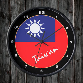 Taiwanesisk Flagga, taiwanesisk patriotisk hem/des Rund Klocka