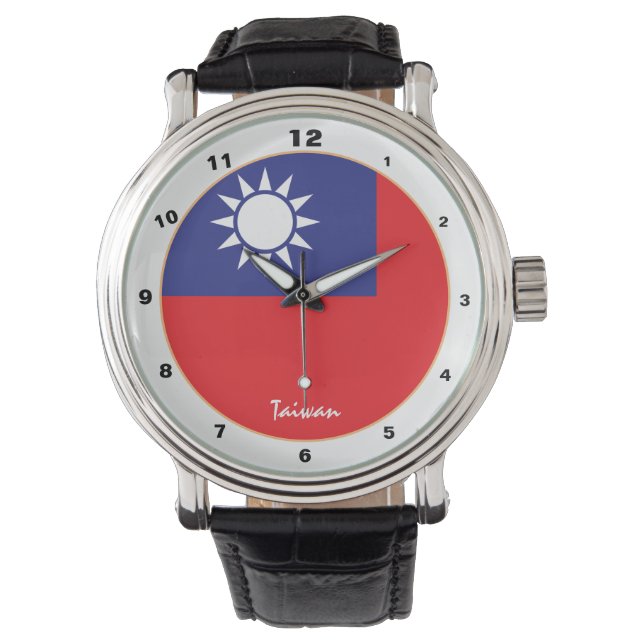 Taiwanesisk Flagga watch, Taiwan mode /design Armbandsur (Framsida)