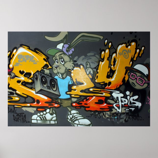 Taiwanesisk graffiti, Taipei, Taiwan Poster (Framsidan)