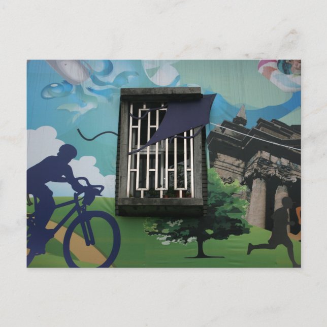 Taiwanesisk graffiti, Taipei, Taiwan Vykort (Framsida)