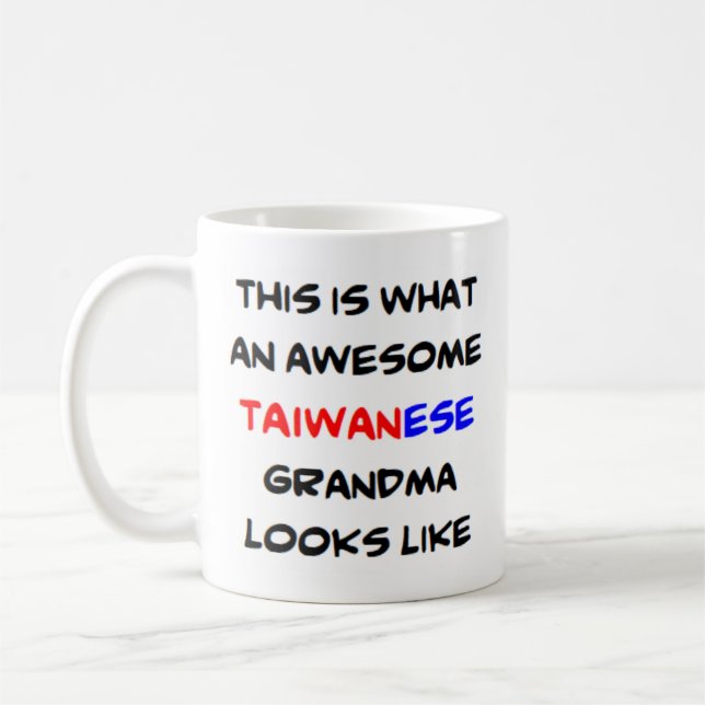 Taiwanesisk mormor, fantastisk kaffemugg (Vänster)