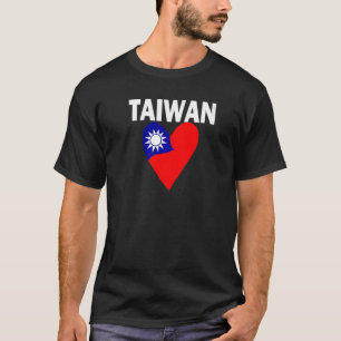 Taiwanesisk Taipei (Taiwan Flagga Heart Taiwanese T Shirt