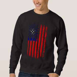 Taiwanesiska amerikanska Flagga, China Roots Lång Ärmad Tröja
