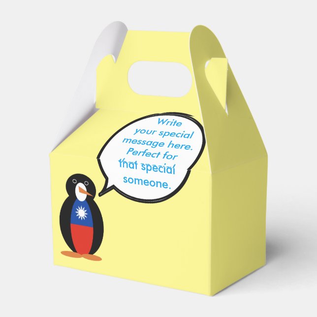 Taiwanesiska eller kinesiska Talande Ms. Penguin P Presentaskar (Baksidan Sidan)