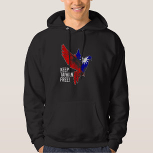Taiwanesiska flagg fredsfåglar håller Taiwan fritt Hoodie