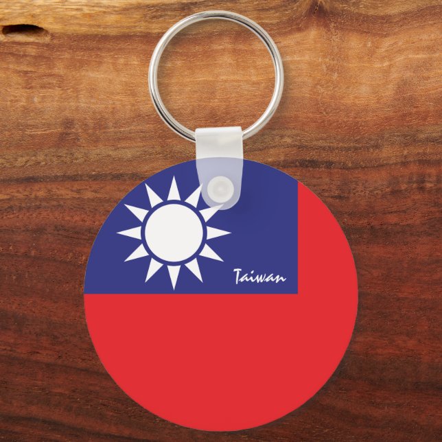 Taiwanesiska Flagga & Taiwan-helgdag, patrioter/sp Nyckelring (Framsida)