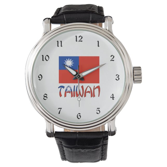 Taiwanesiska flaggan och Taiwan Armbandsur (Framsida)