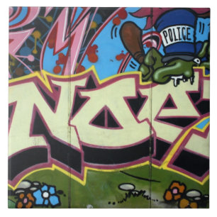 Taiwanesiska grafitti, Taipei, Taiwan Kakelplatta