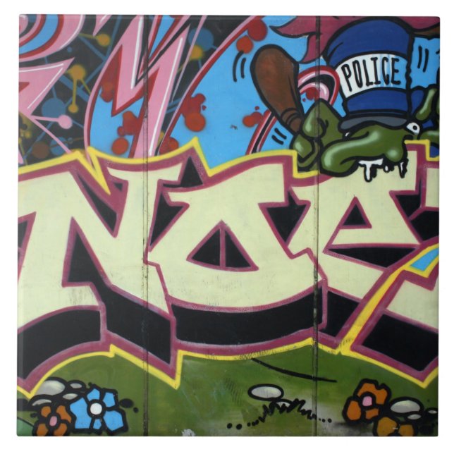 Taiwanesiska grafitti, Taipei, Taiwan Kakelplatta (Framsidan)