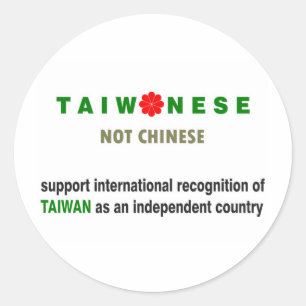 Taiwanesiska, inte kinesiska runt klistermärke