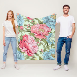 Taiwanesiska Peonies Fleecefilt