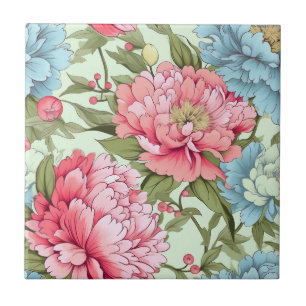 Taiwanesiska Peonies Kakelplatta