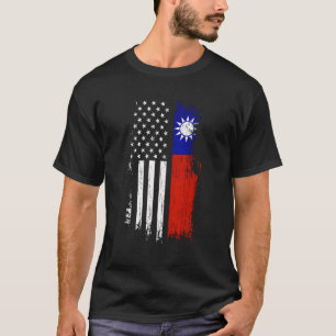 Taiwanesiskt amerikanskt Flagga Pride Taiwan USA T Shirt