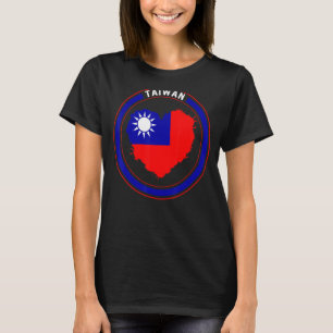 Taiwanesiskt Flagga Heart-stöd T Shirt