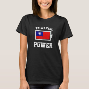 Taiwanesiskt Flagga Proud Strength-batteri T Shirt