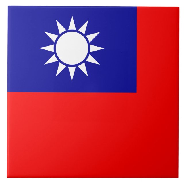 Taiwanflaggan Republiken Kinas flagga, Táiwān Guóq Kakelplatta (Framsidan)