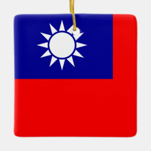 Taiwans flag: Republiken Kina, Kinesiska Taipei Julgransprydnad Keramik